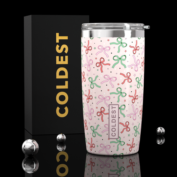 Coldest 20oz Tumbler in Pink Bows