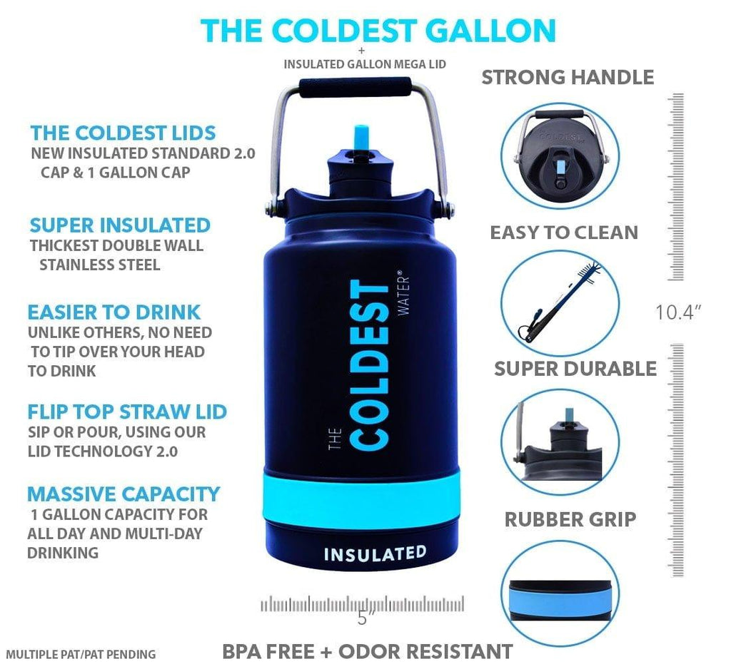 Coldest 1 Gallon Water Bottle W Handle - Coldest