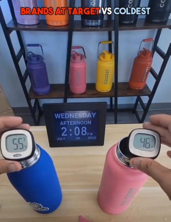 Target Water Bottles vs The Coldest Water Bottle  -  24 Hour Temperature Test - Coldest