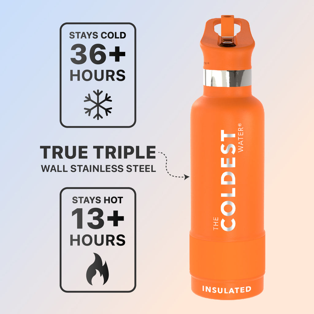Coldest Sports Water Bottle - Leak Proof, Double Walled, Stainless Steel  Cold & Hot Bottle, Thermo Mug ( Epic White, 32 Oz)