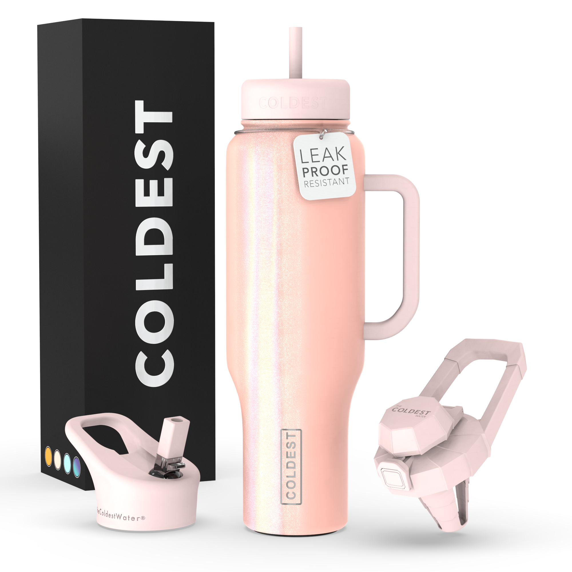 Coldest Limitless Bottle - Water Bottle with Handle and 3 Lids Asgard Gold / 46oz