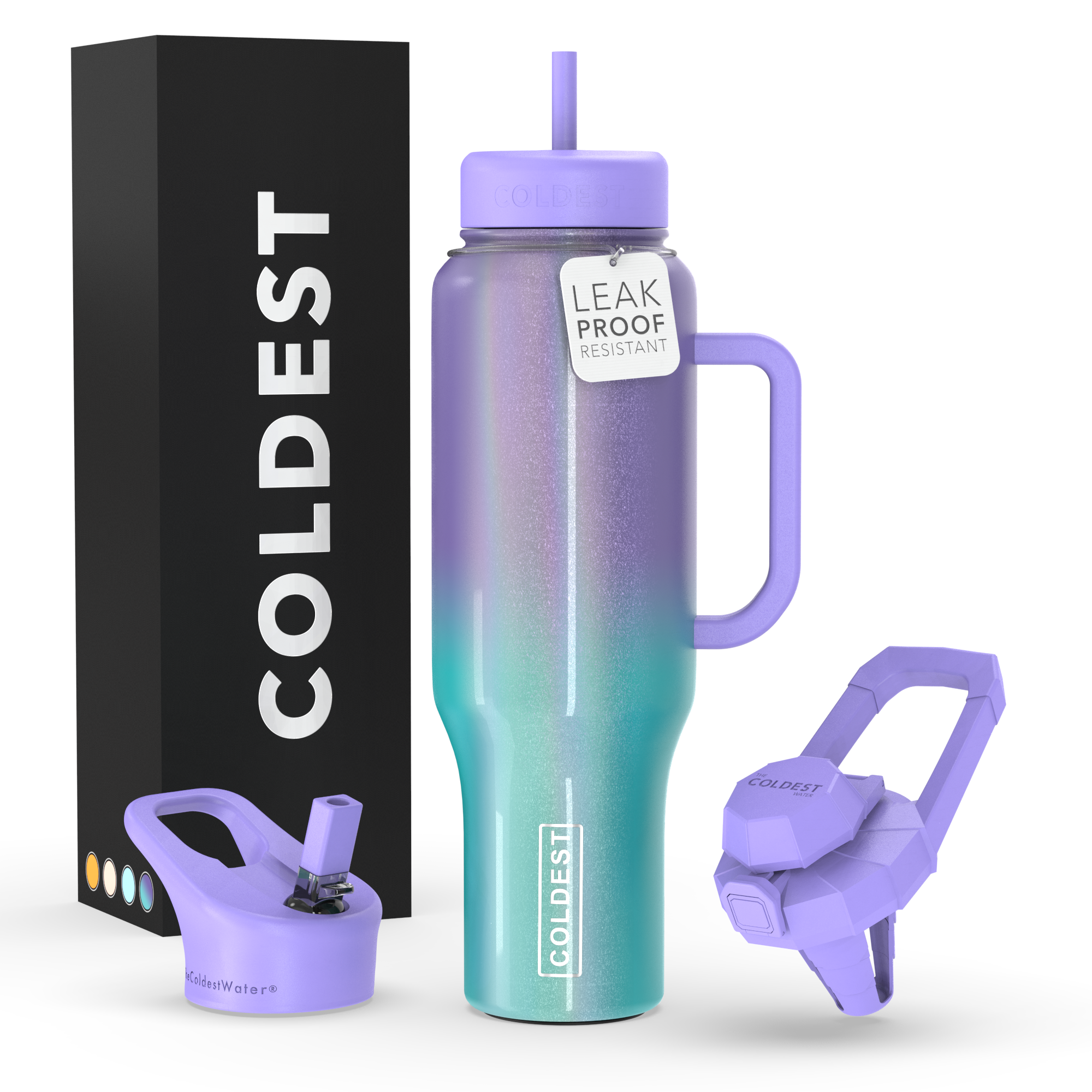 Coldest Limitless Shaker Handle Bottle (46 oz, Hyperspace White