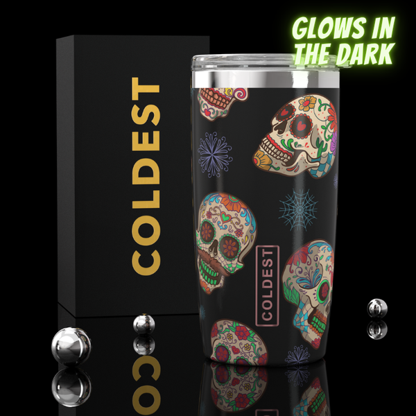 Coldest 20oz Tumbler in Glowie Sugar Skulls