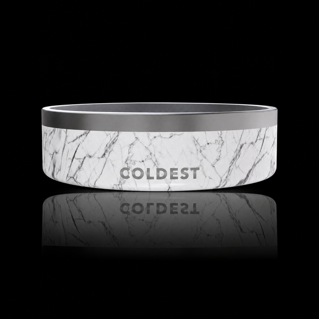 COLDEST Dog Bowl — Carrara Marble