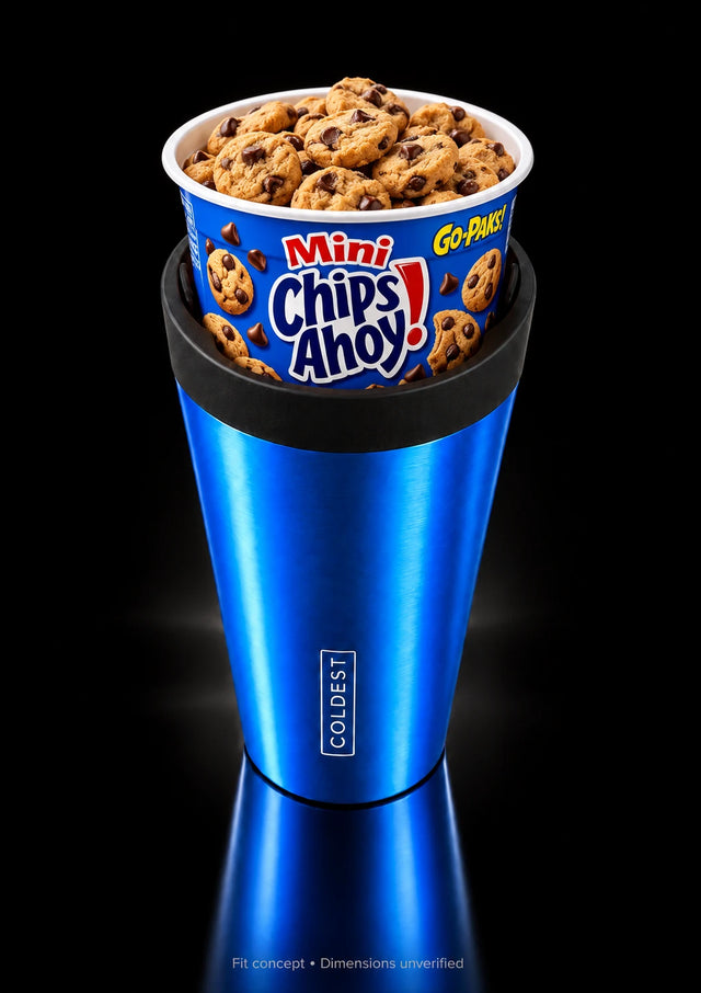 Mini Chips Ahoy! Go-Paks cookie cup in the COLDEST Drive Thru tumbler