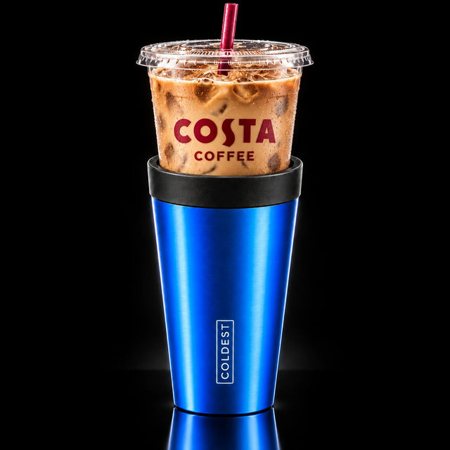 Costa Coffee iced latte cup in the COLDEST Drive Thru tumbler