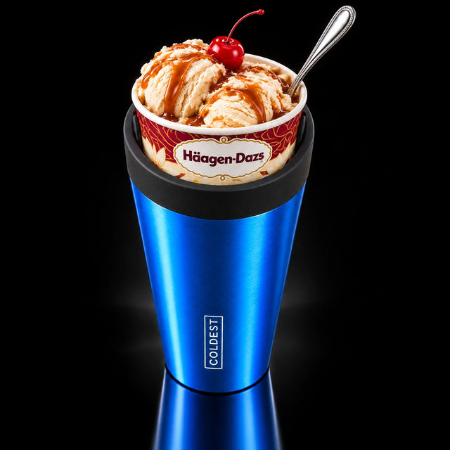 Häagen-Dazs ice cream pint dropped into the COLDEST Drive Thru tumbler