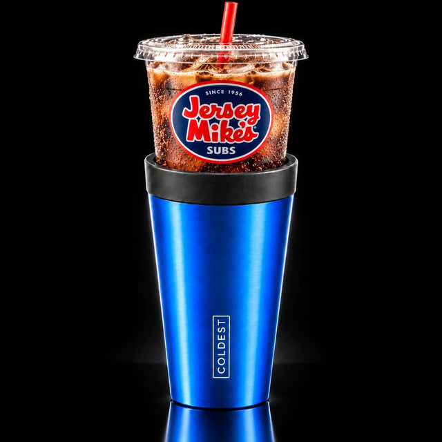 Jersey Mike's fountain soda cup in the COLDEST Drive Thru tumbler