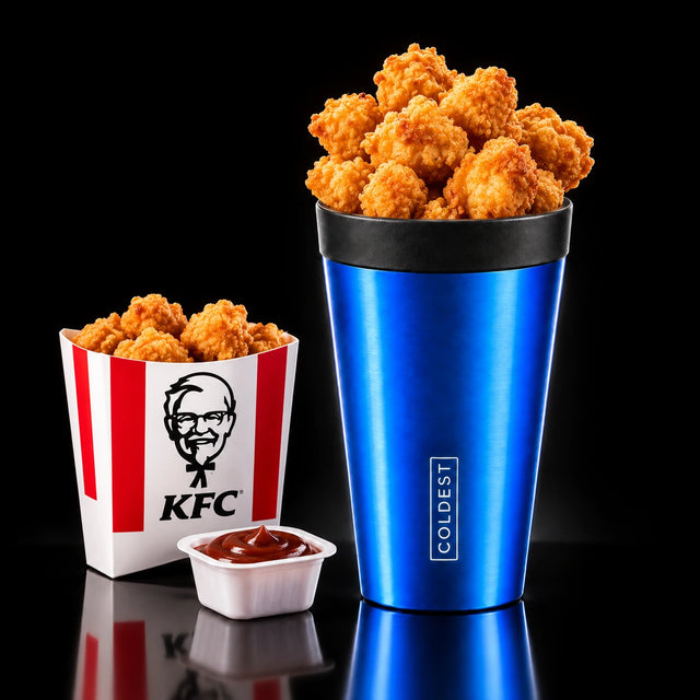 KFC popcorn nuggets in the COLDEST Drive Thru tumbler