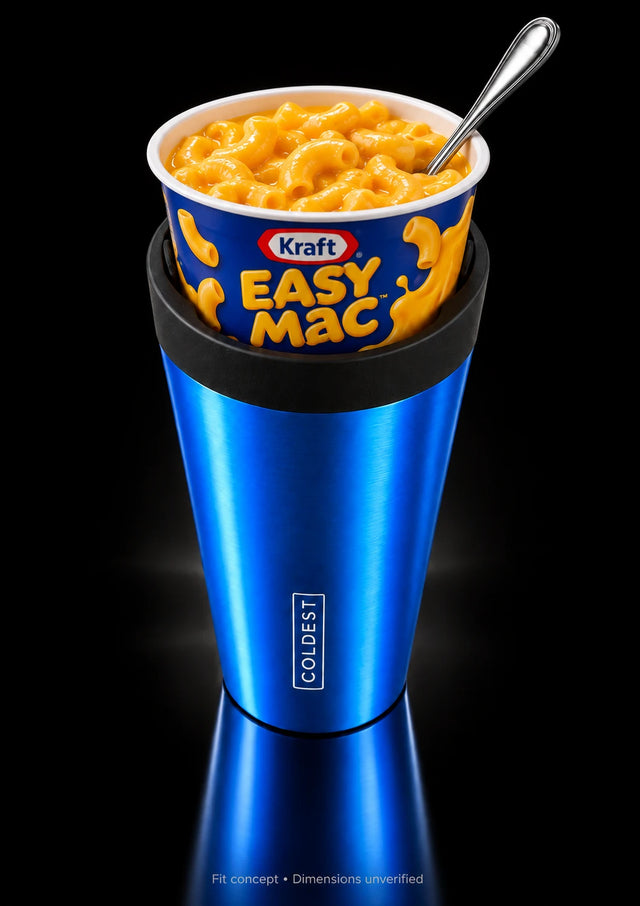 Kraft Easy Mac cup in the COLDEST Drive Thru tumbler
