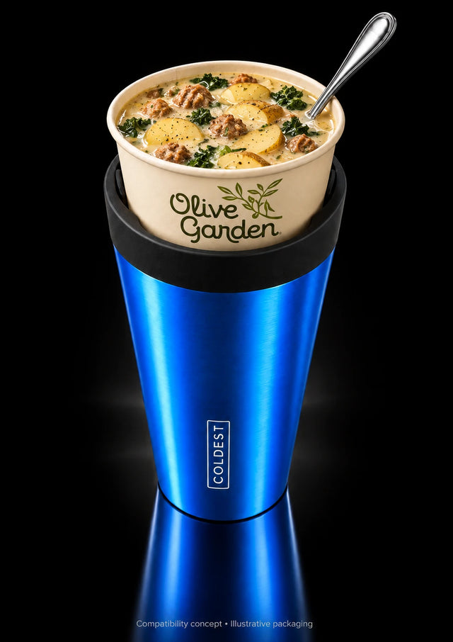 Olive Garden zuppa toscana soup cup in the COLDEST Drive Thru tumbler