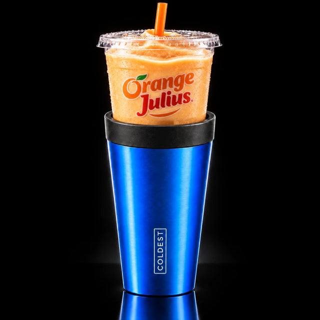 Orange Julius smoothie cup in the COLDEST Drive Thru tumbler