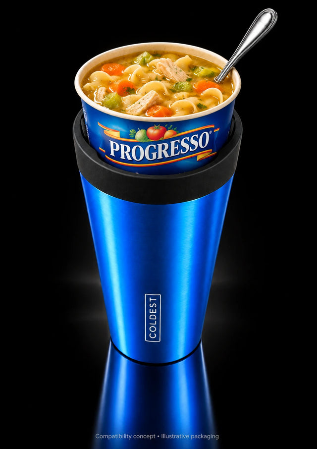 Progresso chicken noodle soup cup in the COLDEST Drive Thru tumbler