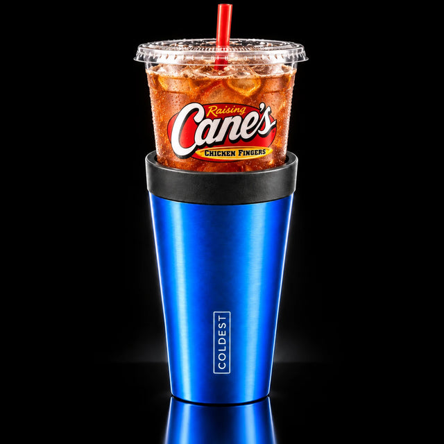 Raising Cane's iced tea cup in the COLDEST Drive Thru tumbler