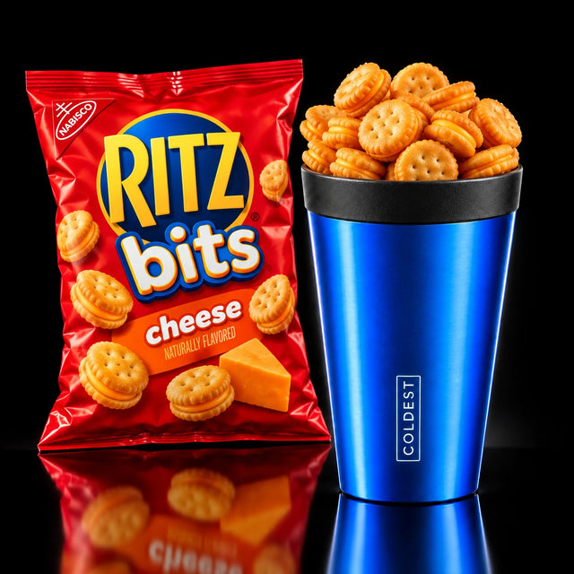 Ritz Bits Cheese cracker sandwiches in the COLDEST Drive Thru tumbler