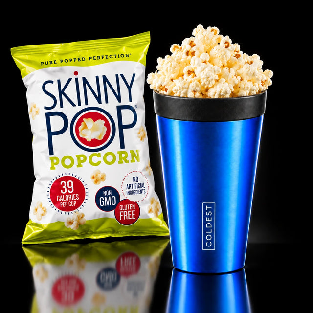 SkinnyPop popcorn in the COLDEST Drive Thru tumbler