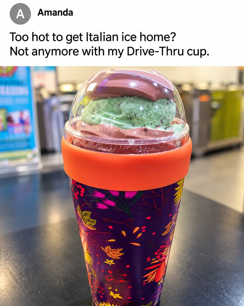 Amanda: Too hot to get Italian ice home? Not anymore with my Drive-Thru cup.